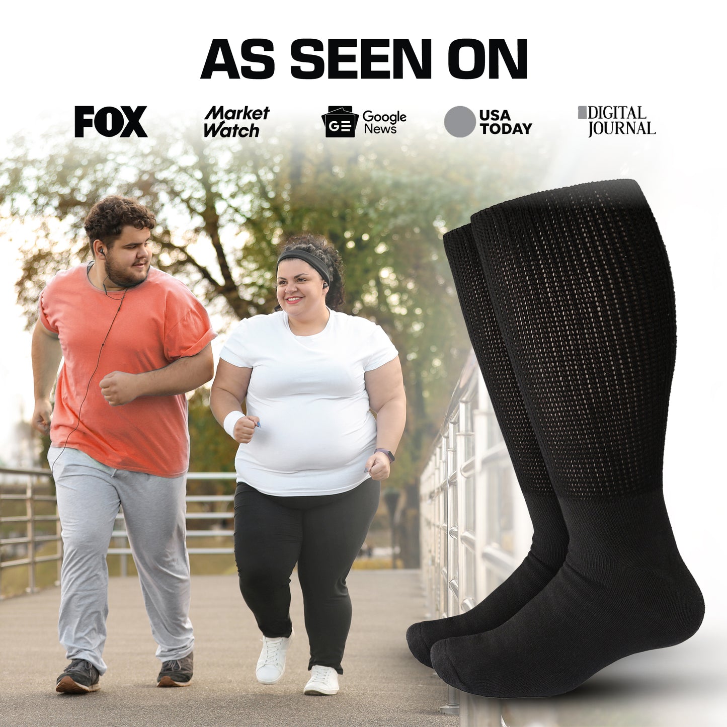 Elite Athletic Crew Socks (3 Pairs) - Extra Wide Socks