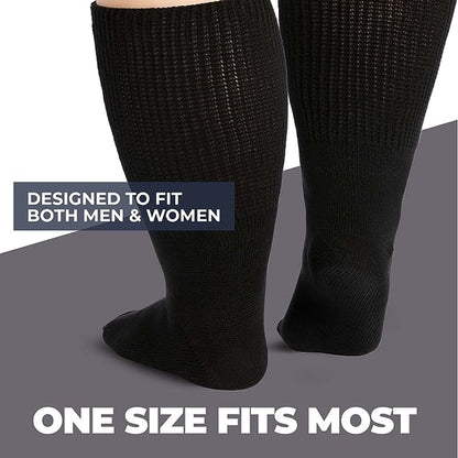 Elite Wide Hospital Non Slip Socks - 2 Pairs