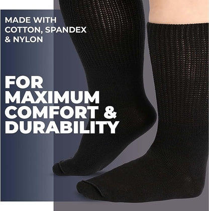 Elite Wide Hospital Non Slip Socks - 2 Pairs